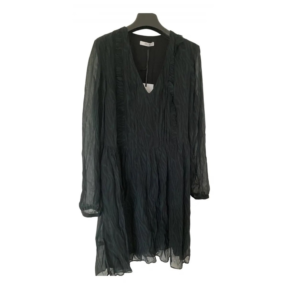Zapa Paris silk viscose dress green and black